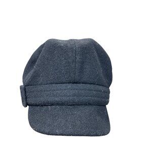 Wallaroo Devon Womans Black Wool Newsboy Fiddler lined cap hat OSFM SKU 9400